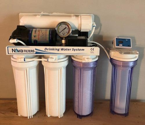 Nova 5 Stage Premium package Reverse Osmosis DI System includes pump Nova Filters