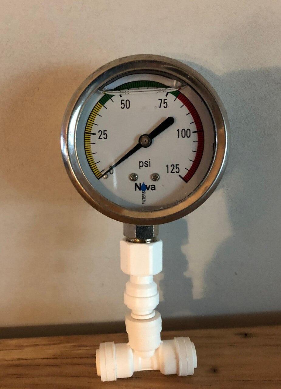 Nova  pressure gauge glycerin filled 0-125 psi Nova Filters